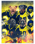 Póster Personalizado para 4 mascotas 'Michigan Doggos'