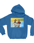 Sudadera con capucha personalizada para 2 mascotas 'Los Pescadores'