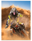 Mini retrato personalizado de mascota 'El piloto de motocross'