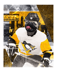 Lienzo personalizado para mascotas de pie "Pittsburgh Doggos Hockey"