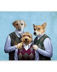 Mini retrato personalizado de 3 mascotas 'Step Doggos &amp; Doggette'