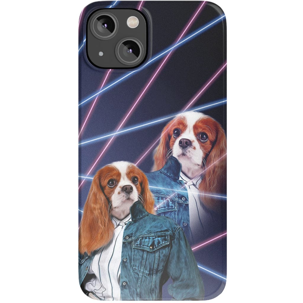 Funda personalizada para teléfono con mascota &#39;Lazer Portrait (femenino) de los años 80&#39;