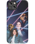 Funda para teléfono personalizada Lazer Portrait Pet (masculino)/humano (femenino) de los años 80