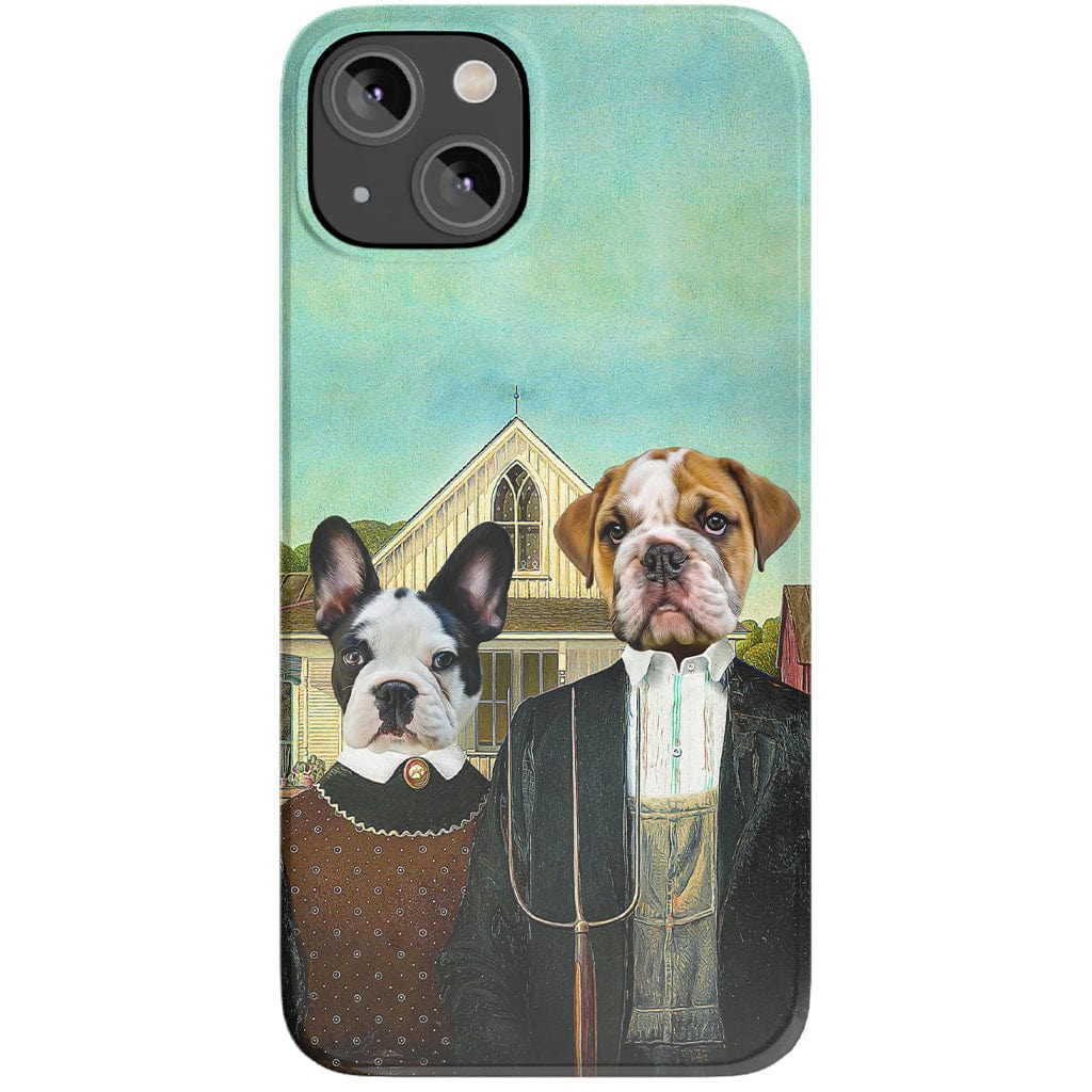 Funda personalizada para teléfono con 2 mascotas &#39;American Pawthic&#39;