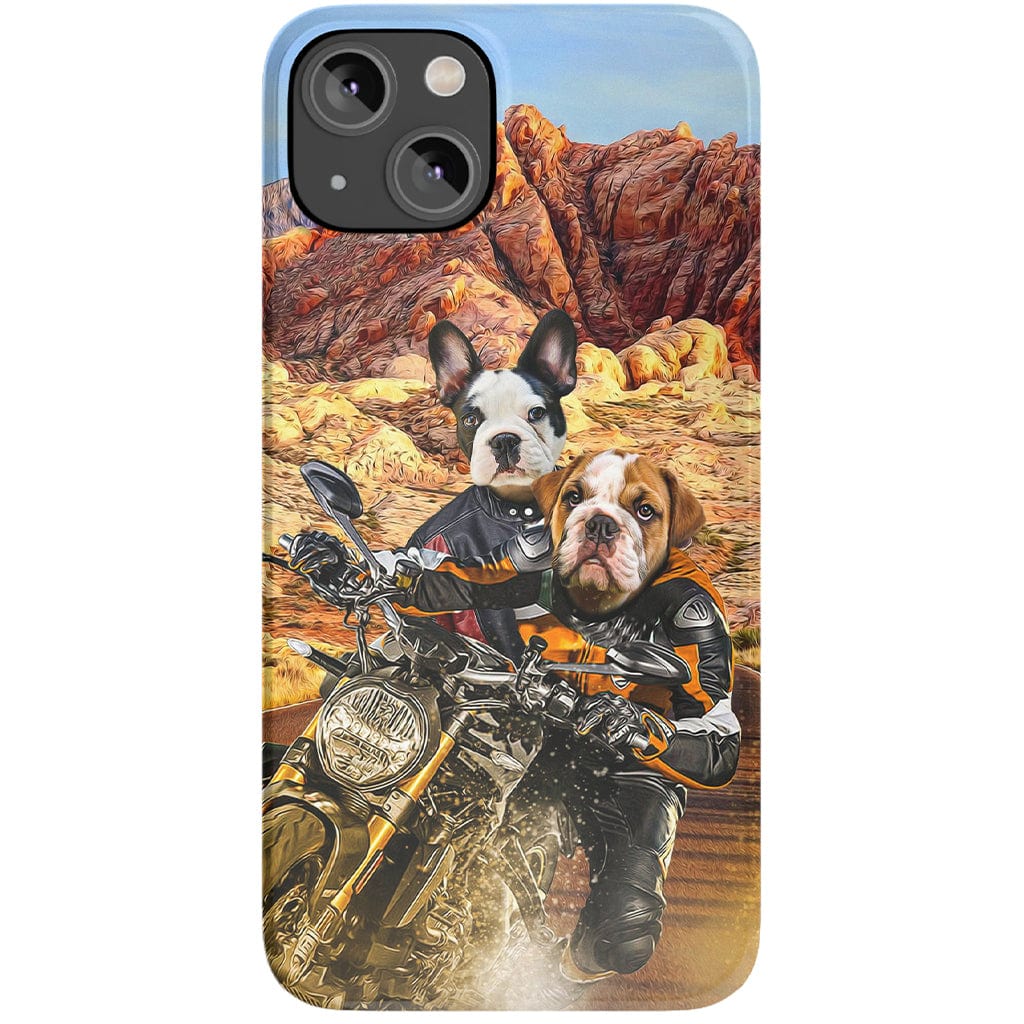 Funda personalizada para teléfono con 2 mascotas &#39;Dogati Riders&#39;