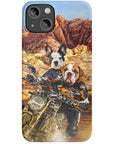 Funda personalizada para teléfono con 2 mascotas 'Dogati Riders'