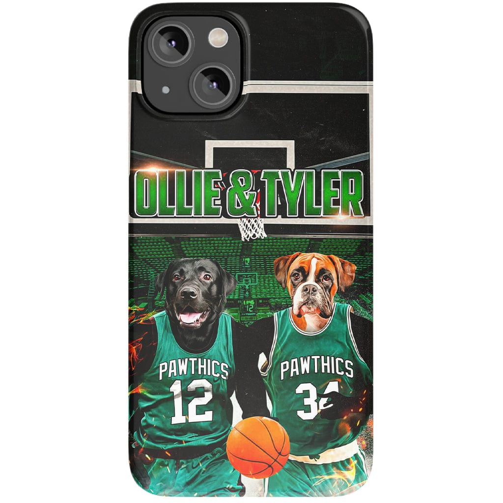 Funda personalizada para teléfono con 2 mascotas &#39;Boston Walkies&#39;