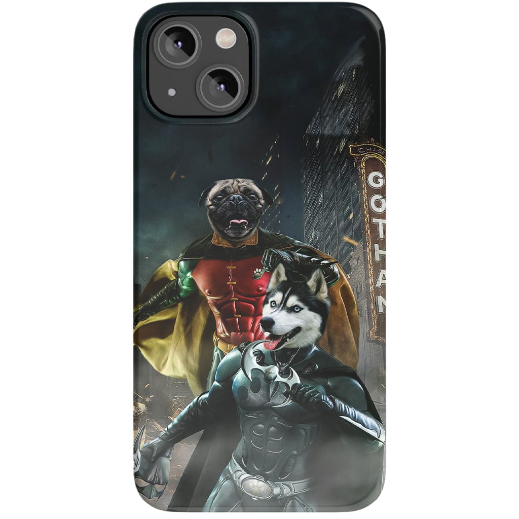 Funda personalizada para teléfono con 2 mascotas &#39;Bat Dog &amp;amp; Robpaw&#39;