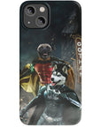 Funda personalizada para teléfono con 2 mascotas 'Bat Dog &amp; Robpaw'