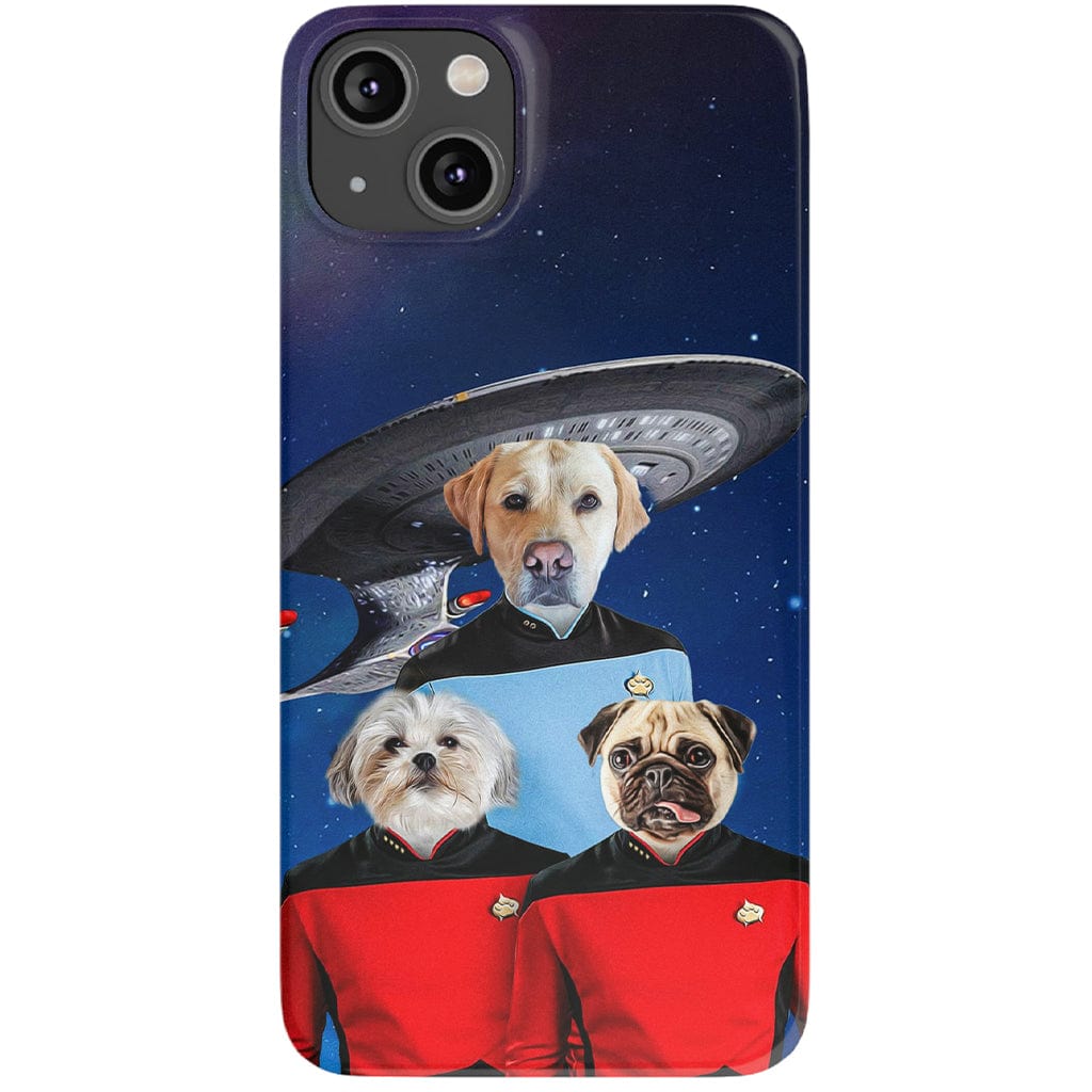 &#39;Doggo-Trek&#39; Funda personalizada para teléfono con 3 mascotas