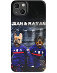 Funda personalizada para teléfono con 2 mascotas 'France Doggos'