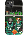 Funda personalizada para teléfono con 2 mascotas 'Boston Walkies'