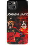 Funda personalizada para teléfono con 2 mascotas 'Belgium Doggos'