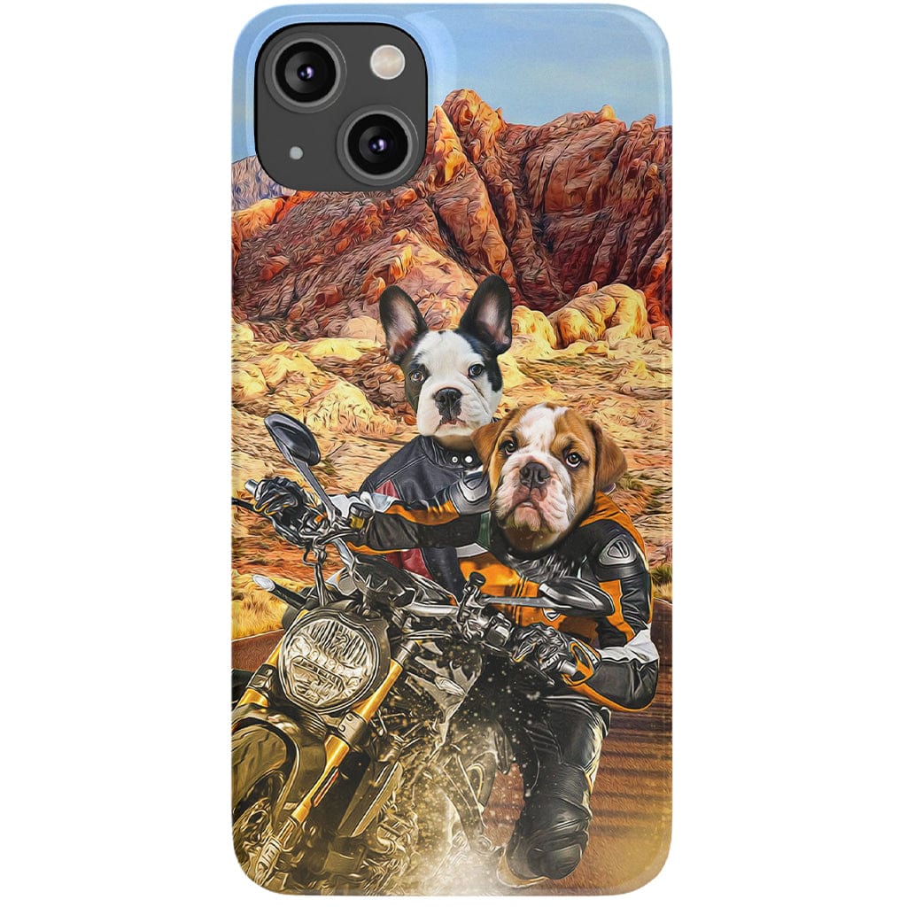 Funda personalizada para teléfono con 2 mascotas &#39;Dogati Riders&#39;