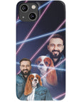 Funda para teléfono personalizada Lazer Portrait Pet (femenino)/humano (masculino) de los años 80