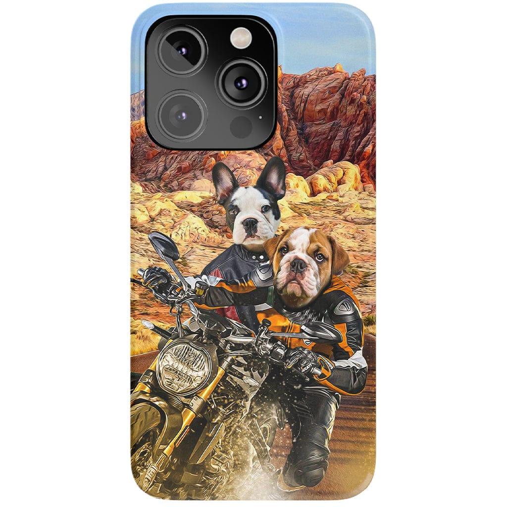 Funda personalizada para teléfono con 2 mascotas &#39;Dogati Riders&#39;