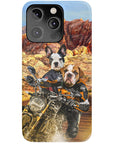 Funda personalizada para teléfono con 2 mascotas 'Dogati Riders'