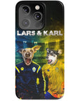 Funda personalizada para teléfono con 2 mascotas 'Sweden Doggos Euro Football'