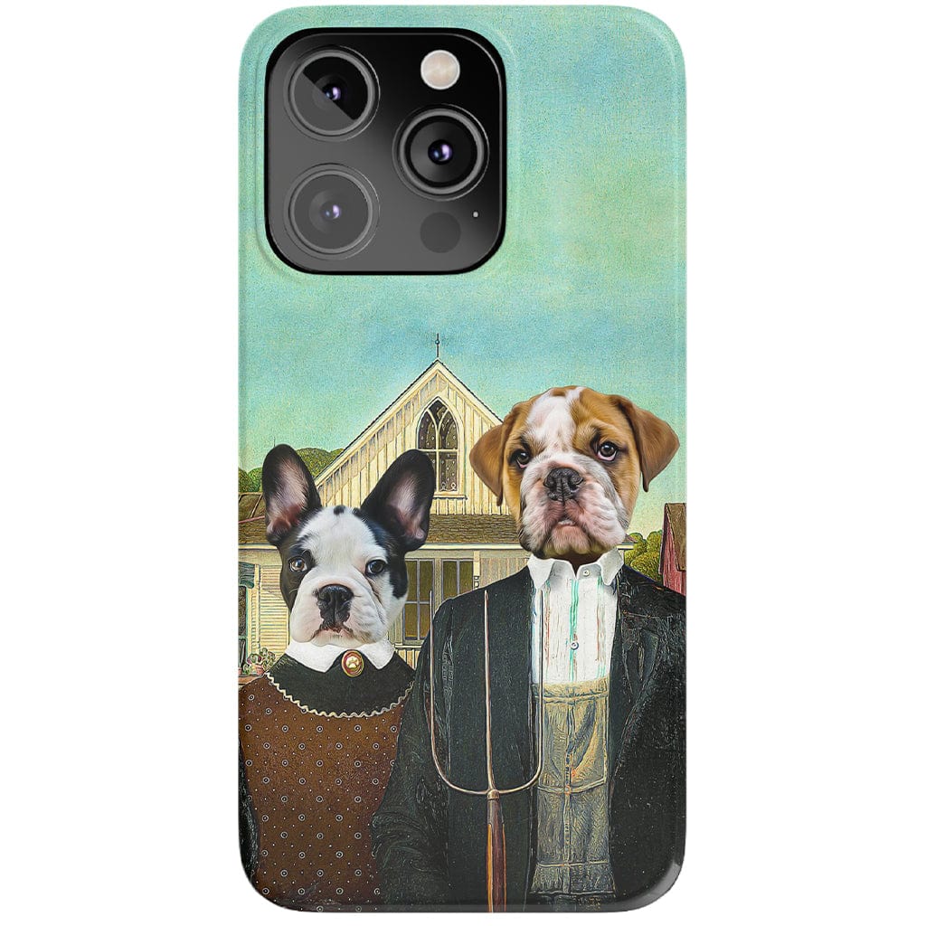 Funda personalizada para teléfono con 2 mascotas &#39;American Pawthic&#39;