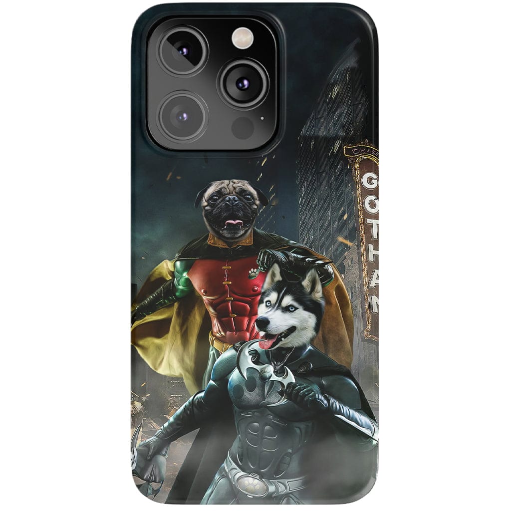 Funda personalizada para teléfono con 2 mascotas &#39;Bat Dog &amp;amp; Robpaw&#39;