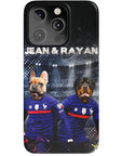 Funda personalizada para teléfono con 2 mascotas 'France Doggos'