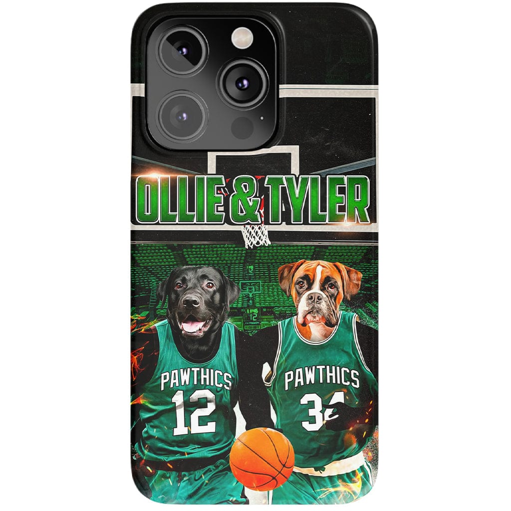 Funda personalizada para teléfono con 2 mascotas &#39;Boston Walkies&#39;