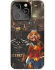 Funda personalizada para teléfono con 2 mascotas 'Batdog &amp; Wonder Doggette'