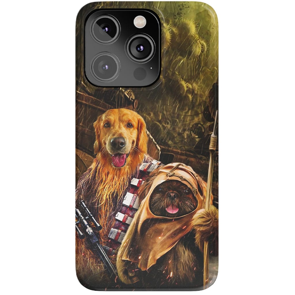 Funda personalizada para teléfono con 2 mascotas &#39;Chewdogga &amp;amp; Dogg-E-Wok&#39;