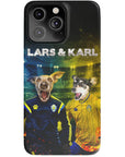 Funda personalizada para teléfono con 2 mascotas 'Sweden Doggos Euro Football'