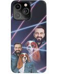 Funda para teléfono personalizada Lazer Portrait Pet (femenino)/humano (masculino) de los años 80