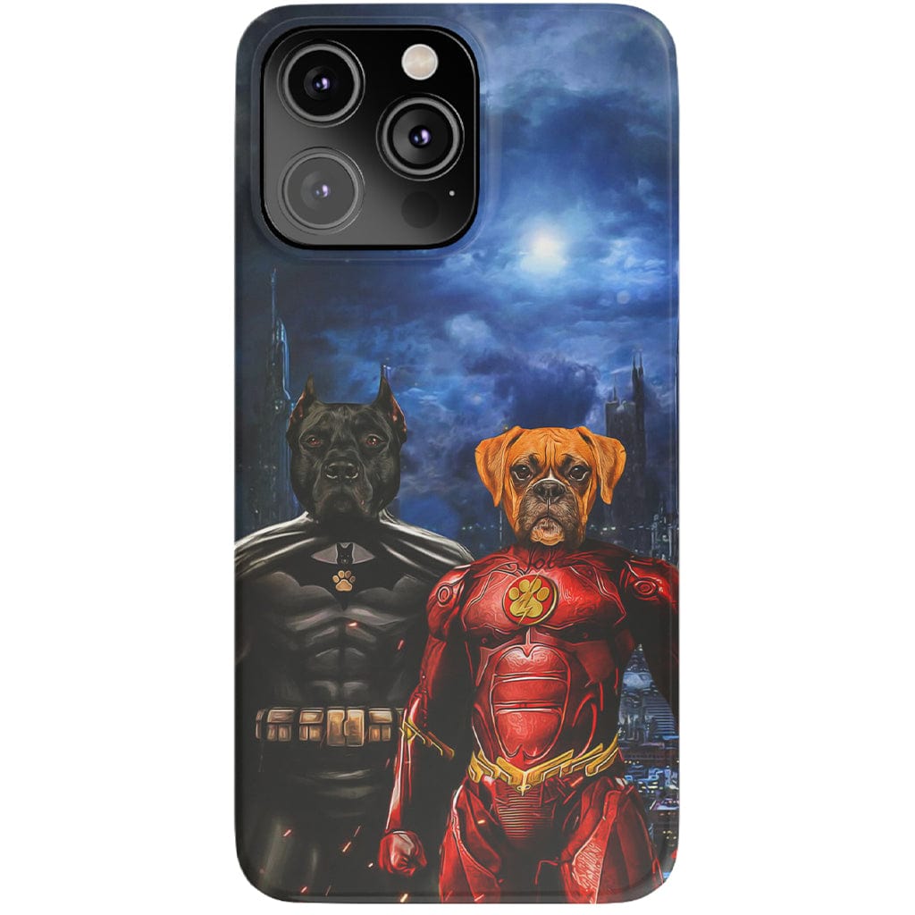 Funda personalizada para teléfono con 2 mascotas &#39;Batdog &amp;amp; Flash Doggo&#39;