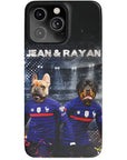 Funda personalizada para teléfono con 2 mascotas 'France Doggos'