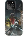 Funda personalizada para teléfono con 2 mascotas 'Bat Dog &amp; Robpaw'