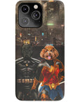 Funda personalizada para teléfono con 2 mascotas 'Batdog &amp; Wonder Doggette'