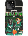 Funda personalizada para teléfono con 2 mascotas 'Boston Walkies'