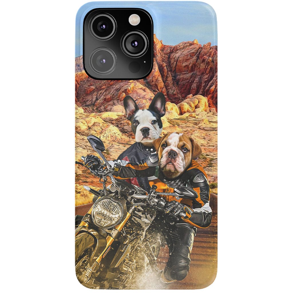 Funda personalizada para teléfono con 2 mascotas &#39;Dogati Riders&#39;