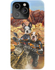 Funda personalizada para teléfono con 2 mascotas 'Dogati Riders'