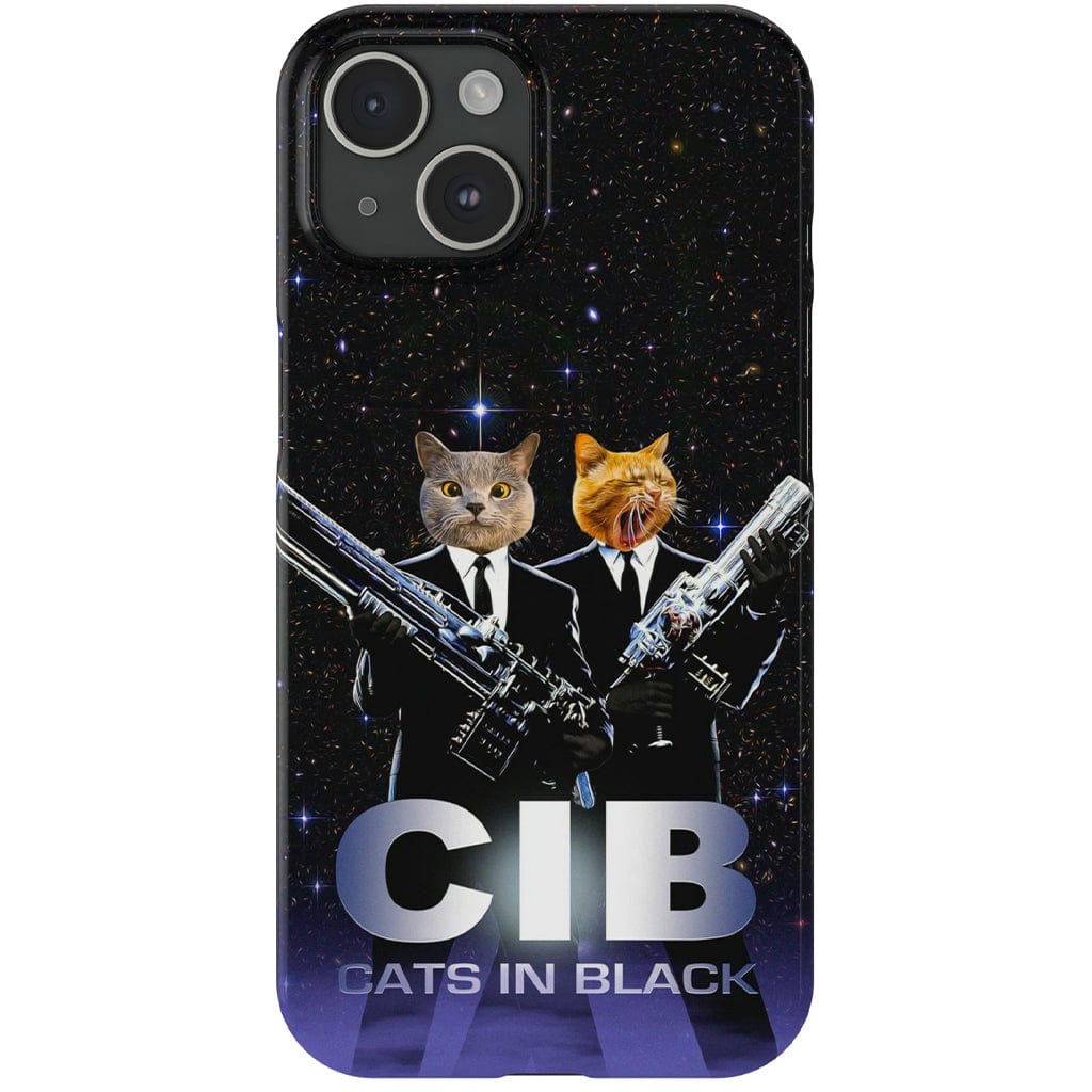 Funda personalizada para teléfono con 2 mascotas &#39;Gatos en negro&#39;