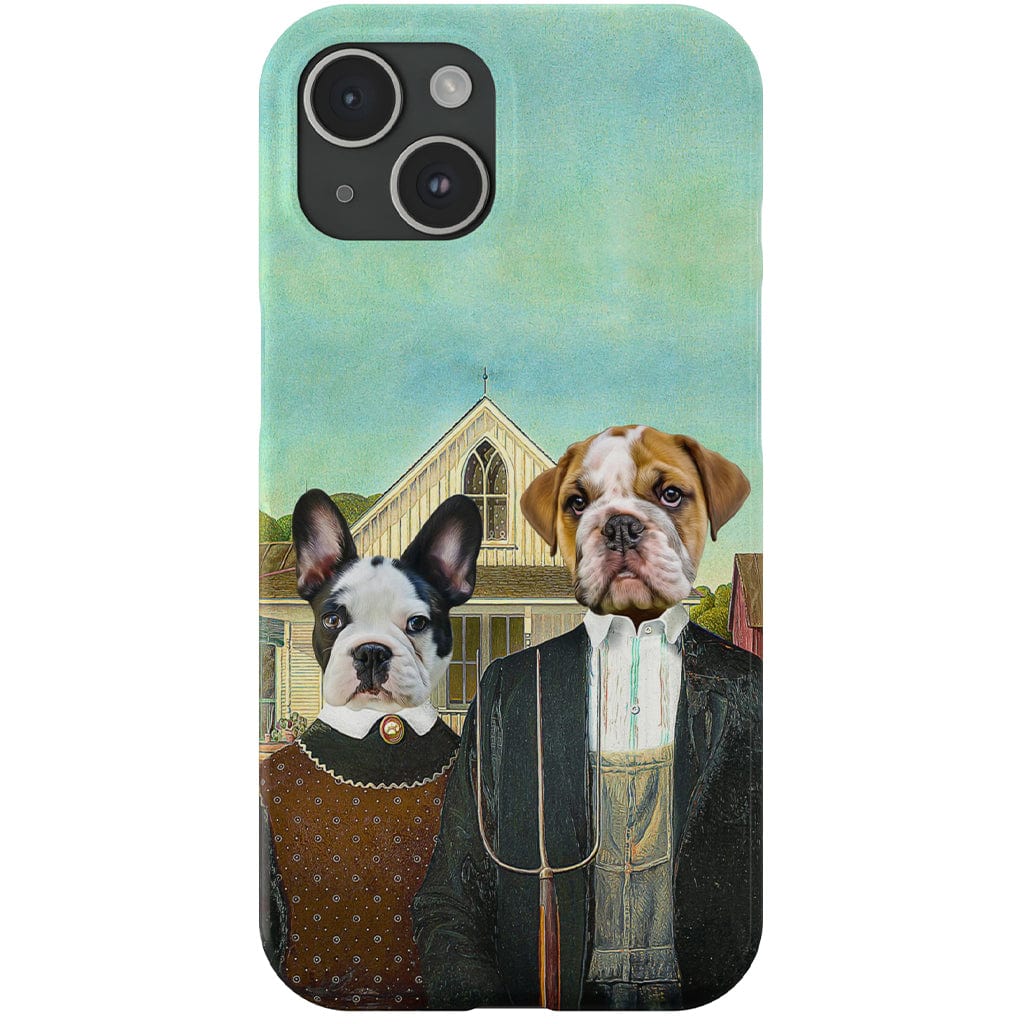 Funda personalizada para teléfono con 2 mascotas &#39;American Pawthic&#39;