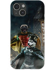 Funda personalizada para teléfono con 2 mascotas 'Bat Dog &amp; Robpaw'