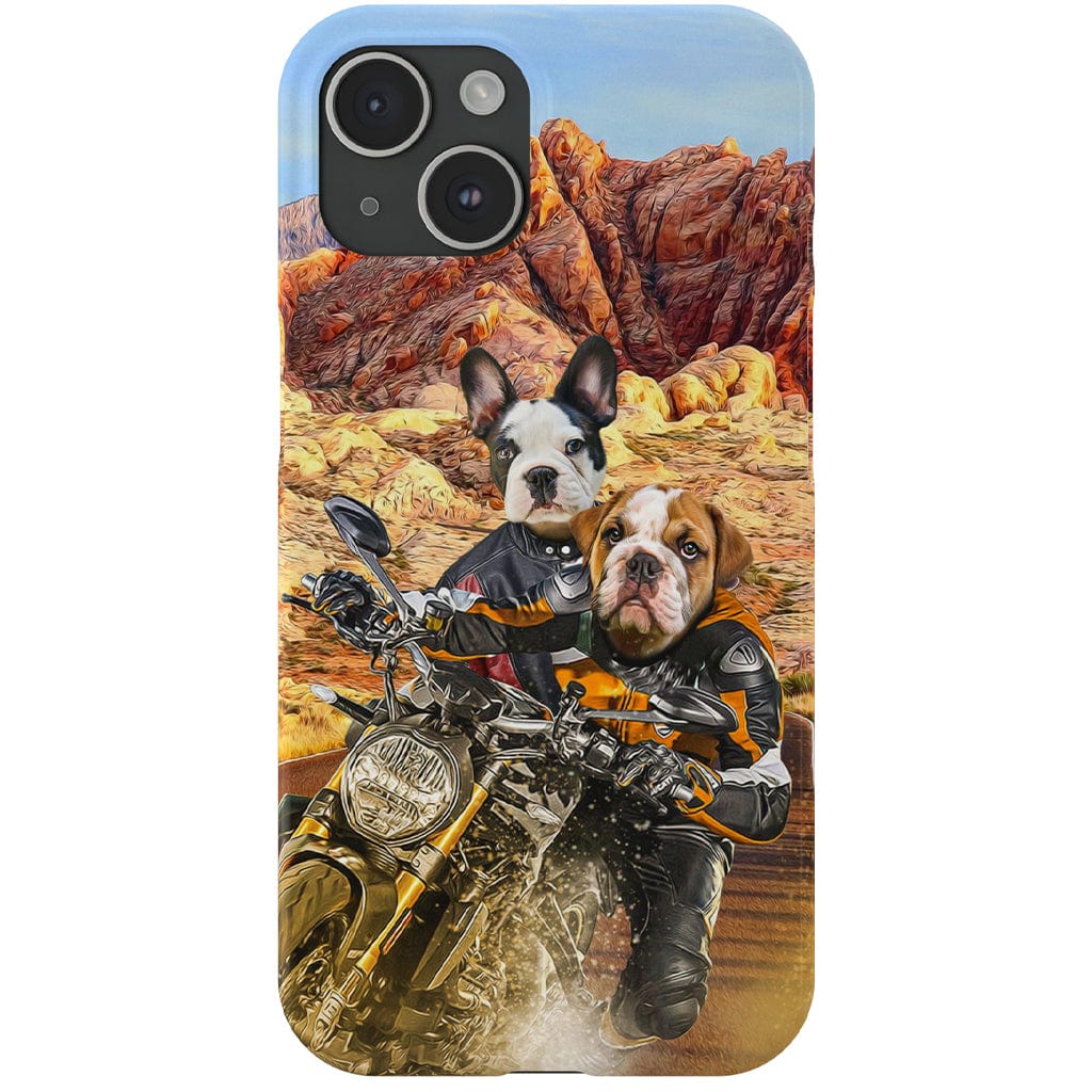 Funda personalizada para teléfono con 2 mascotas &#39;Dogati Riders&#39;