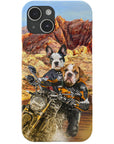 Funda personalizada para teléfono con 2 mascotas 'Dogati Riders'