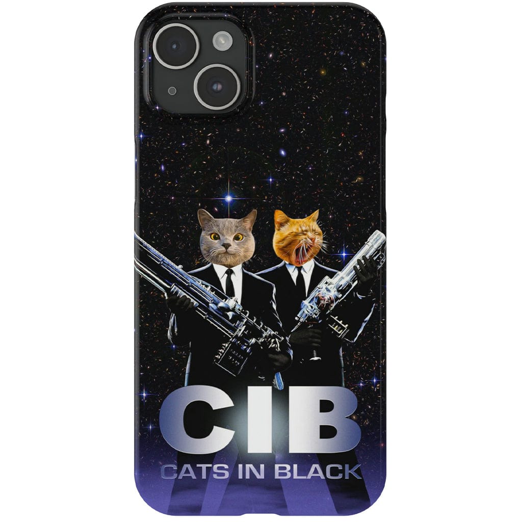 Funda personalizada para teléfono con 2 mascotas &#39;Gatos en negro&#39;