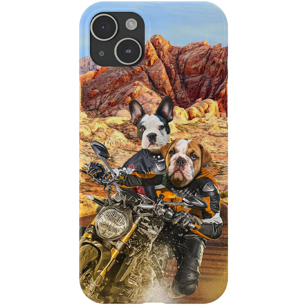 Funda personalizada para teléfono con 2 mascotas &#39;Dogati Riders&#39;