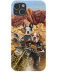 Funda personalizada para teléfono con 2 mascotas 'Dogati Riders'