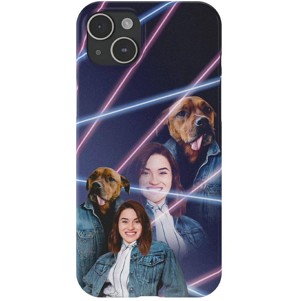 Funda para teléfono personalizada Lazer Portrait Pet (masculino)/humano (femenino) de los años 80