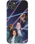 Funda para teléfono personalizada Lazer Portrait Pet (masculino)/humano (femenino) de los años 80