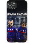 Funda personalizada para teléfono con 2 mascotas 'France Doggos'