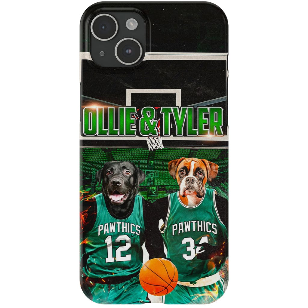 Funda personalizada para teléfono con 2 mascotas &#39;Boston Walkies&#39;