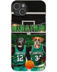 Funda personalizada para teléfono con 2 mascotas 'Boston Walkies'